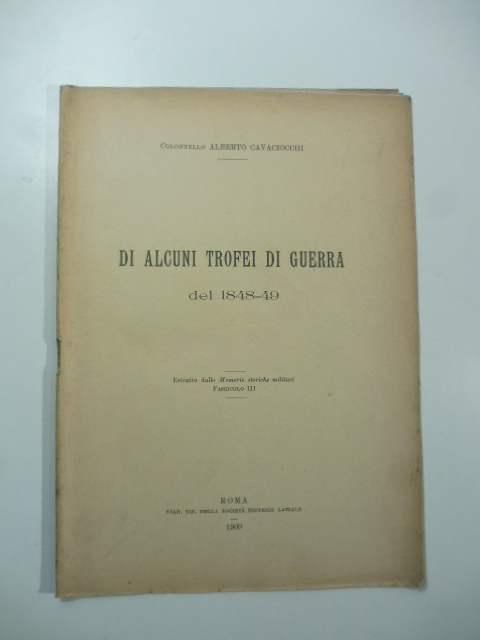 Di alcuni trofei di guerra del 1848-49